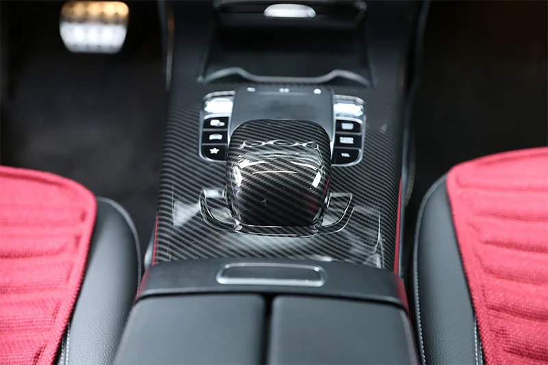 ABS углеродное волокно для Mercedes Benz класс W177 V177+ центральная консоль панель переключения передач мультимедийная Кнопка рамка Крышка отделка