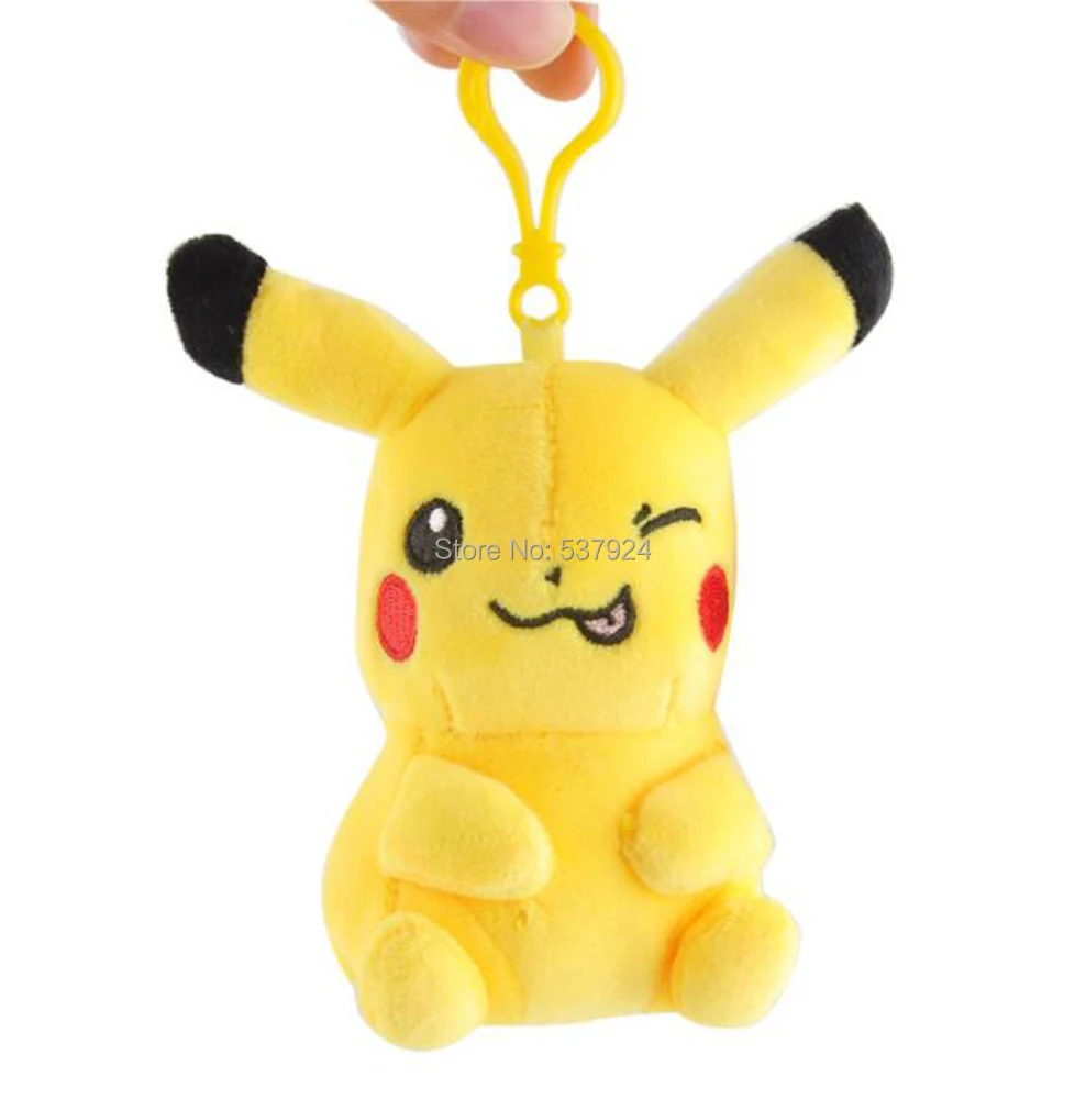 Новинка 20 шт 9 видов стилей подлинный Пикачу Snorlax Charmander Squirtle wobbuffet Bulbasaur " 10 см плюшевый брелок клип плюшевая кукла - Цвет: B