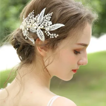 

Women 2020 Fashion Freshwater Pearls Silver Wedding Bride Flower Hair Clips For Women