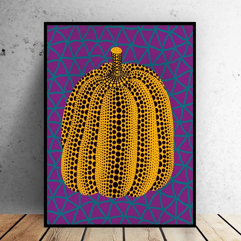 

Yayoi Kusama Purple Pumpkin Canvas Art Printed Oil Painting On Canvas Wall Painting for Home Decor Wall Picture