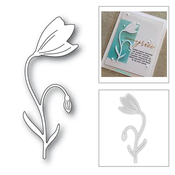 

2020 New Plant Branch Lily Flower and Leaf Embossing Metal Cutting Dies For DIY Making Greeting Card Paper Scrapbooking No Stamp