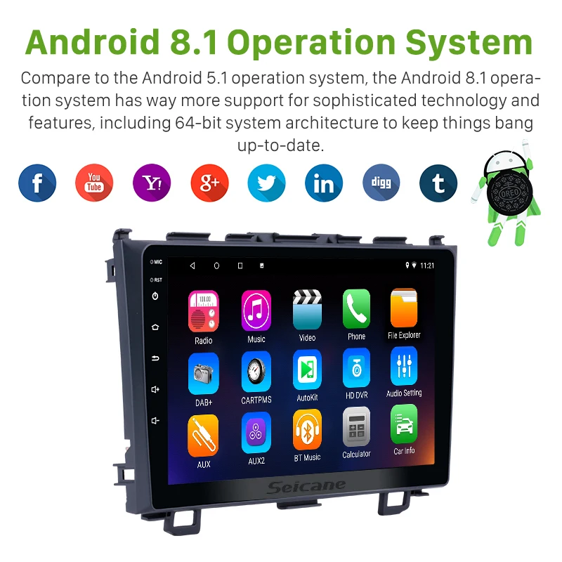 Sale Seicane 9" Android 9.0 2DIN Car radio GPS Bluetooth system for 2006 2007-2011 Honda CRV with AUX Support OBD2 DVR TPMS 1080P 4 Sale Seicane 9" Android 9.0 2DIN Car radio GPS Bluetooth system for 2006 2007-2011 Honda CRV with AUX Support OBD2 DVR TPMS 1080P 4
