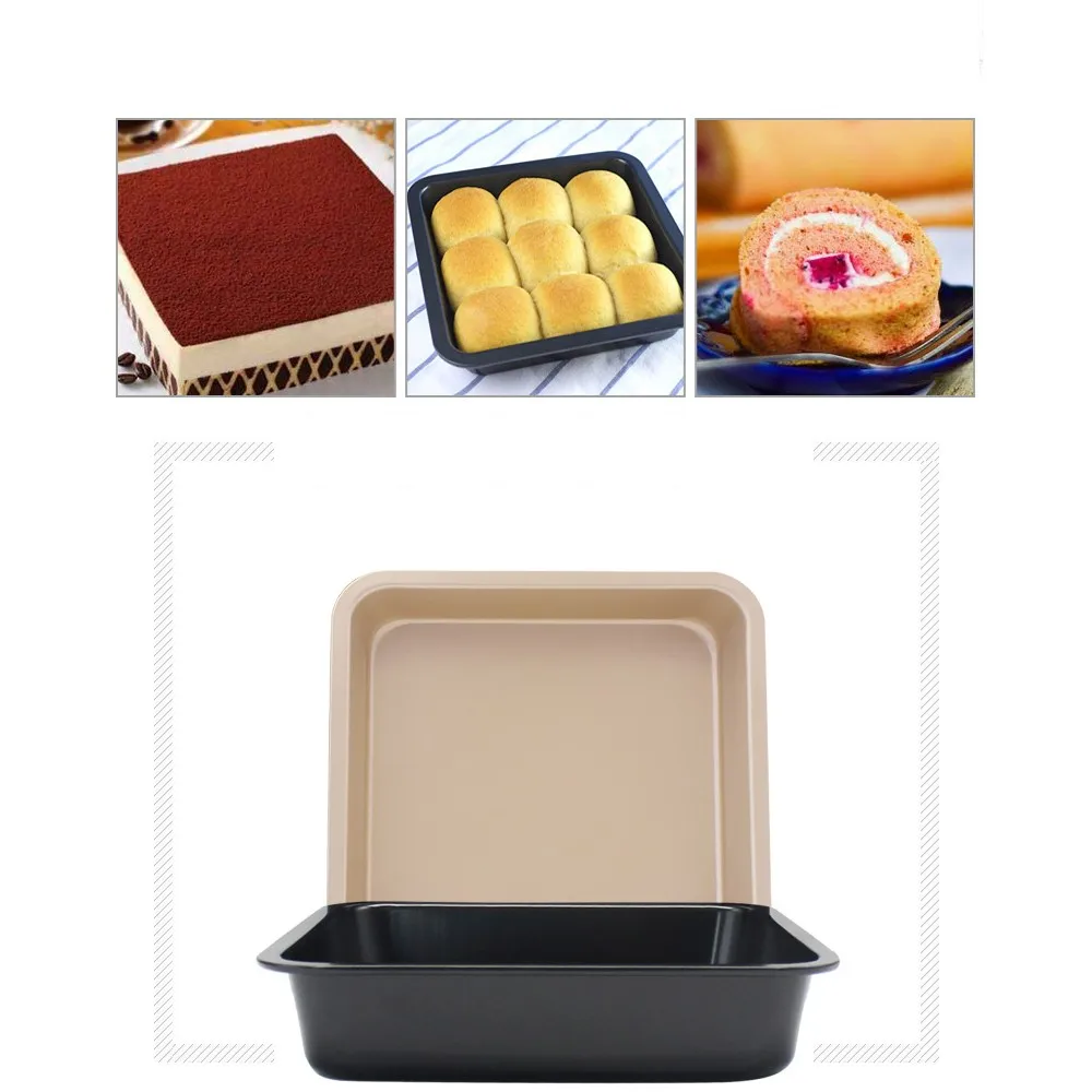

8 Inch High-quality High-grade Carbon Steel Non-stick Cake Mold Tray Dining Table Square Plate Best Biscuit Baking Tools
