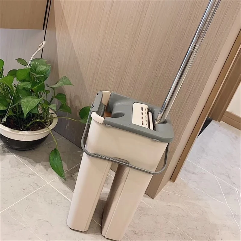  Hand-free Automatic Spin Mop Avoid Hand Washing Ultrafine Fiber Cleaning Cloth Home Kitchen Wooden  - 4000064864533