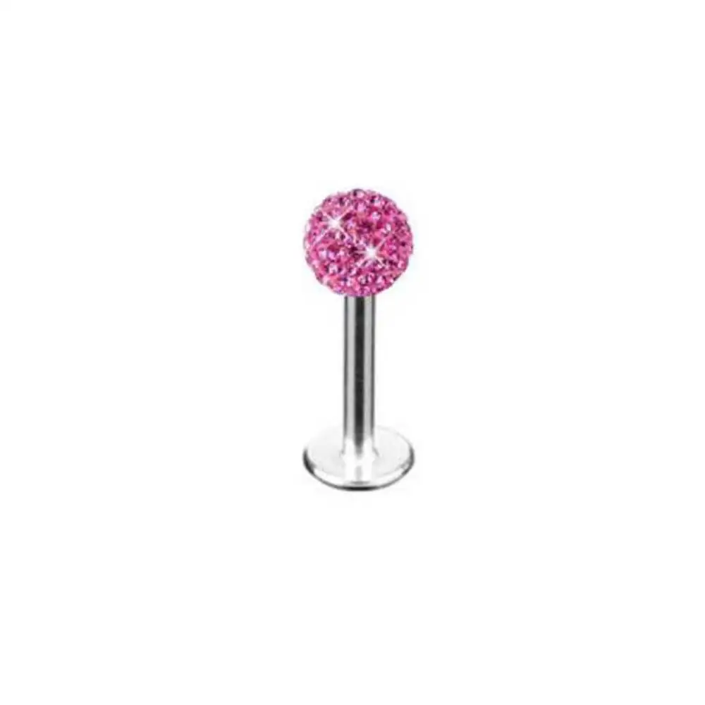 Lip Piercing 1Pair Industrial Bar Crystal Ball Lip Rings Earring Stud Surgical Steel Labret Cartilage Tragus Sexy Body Jewelry