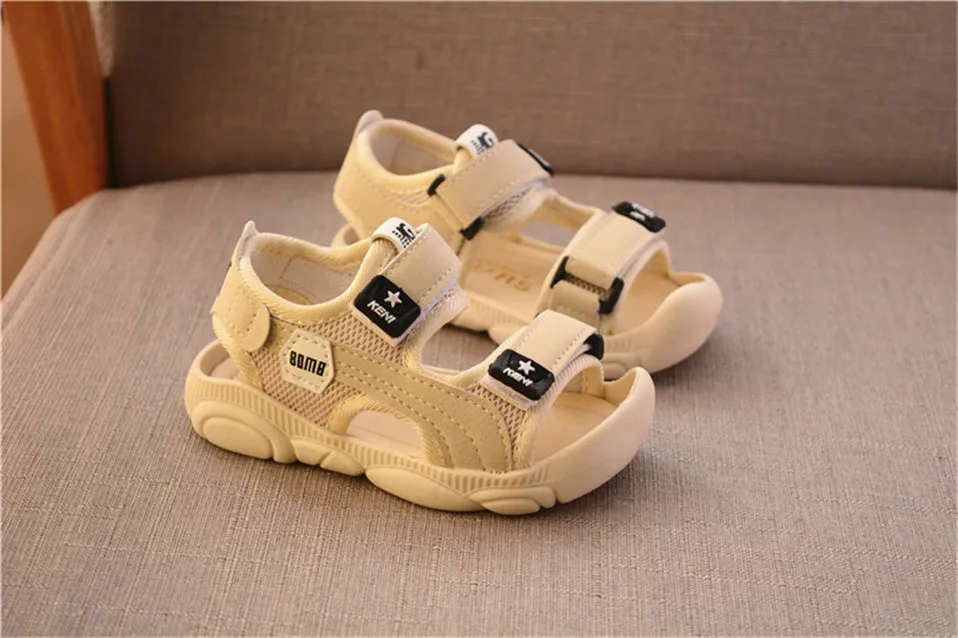 Summer Baby Boys Girls Shoes Kids Beach Sandals for Boys Soft Leather Bottom Non-Slip Closed Toe Safty Shoes Children Shoes