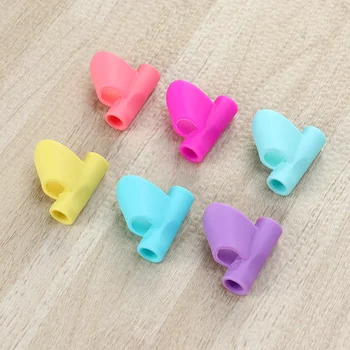 

6pcs Creative Posture Correction Tools Writing Correctors Pen Writing Aid Grips Silicone Pencil Holders for Students Kids