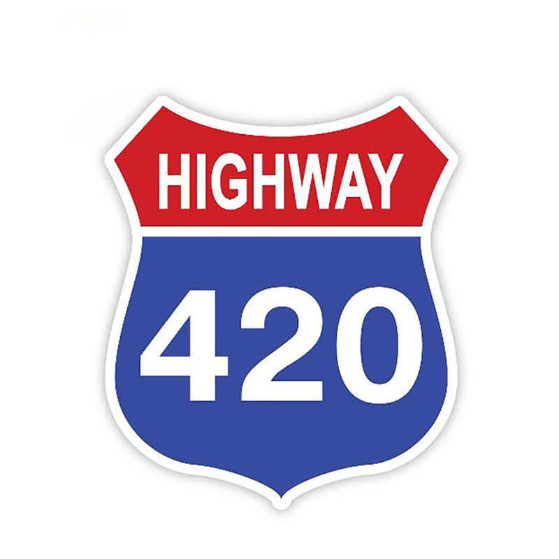 

Fashion Car Styling Highway 420 Weed Car Sticker Car Bumper Window Motorcycle Vinyl Decal Car Accessories