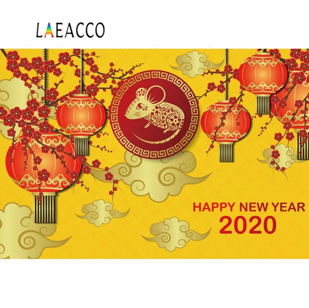 Laeacco Фото фоны с новым годом Крыса Мышь китайские весенние фестивали вечерние плакаты фото фон фотостудия