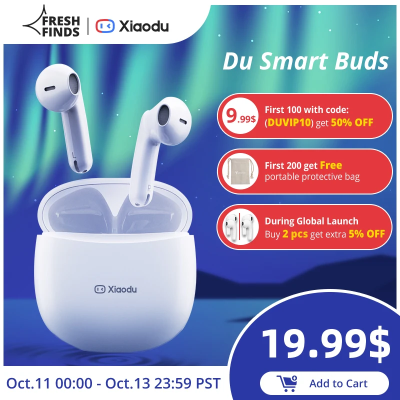 Xiaodu Du Smart Buds TWS Earbuds Wireless Bluetooth Headphones Support Voice Note 16H Battery life IPX4 For Xiaomi Mobile Phone - ANKUX Tech Co., Ltd