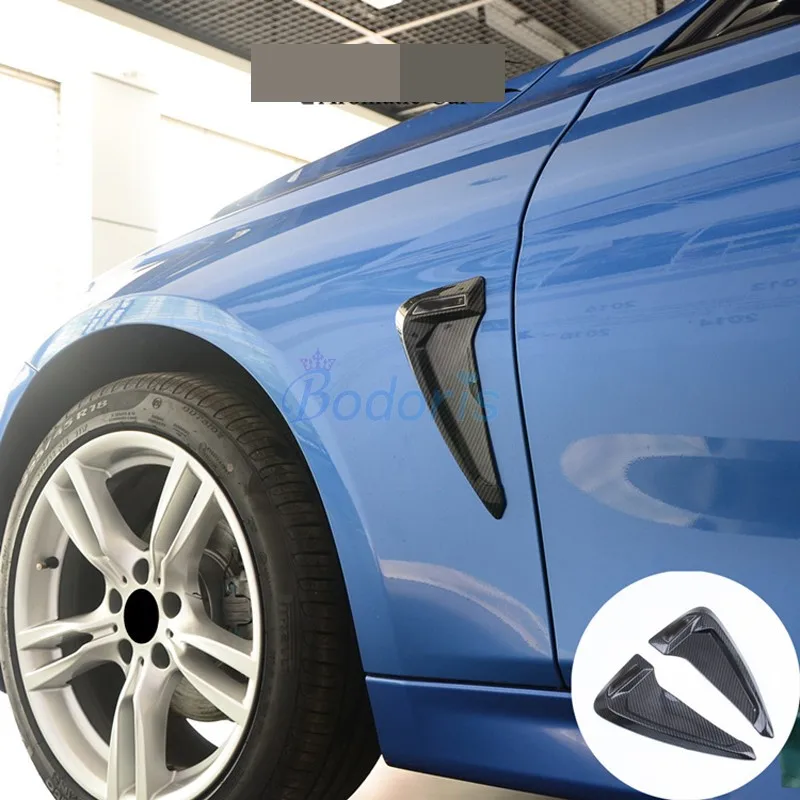 For Bmw 2 5 Series F48 X5 F15 X3 Black Carbon Fiber Color Car Hood Vent Cover Door Side Bumper Guard Plate Auto Accessories