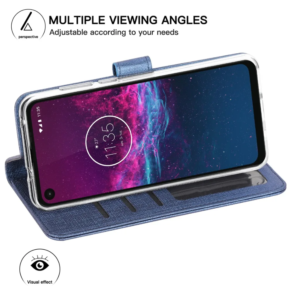 Для Motorola Moto One Action раскладной чехол с держателем карты кобура магнитное притяжение чехол Coque для Moto One Action
