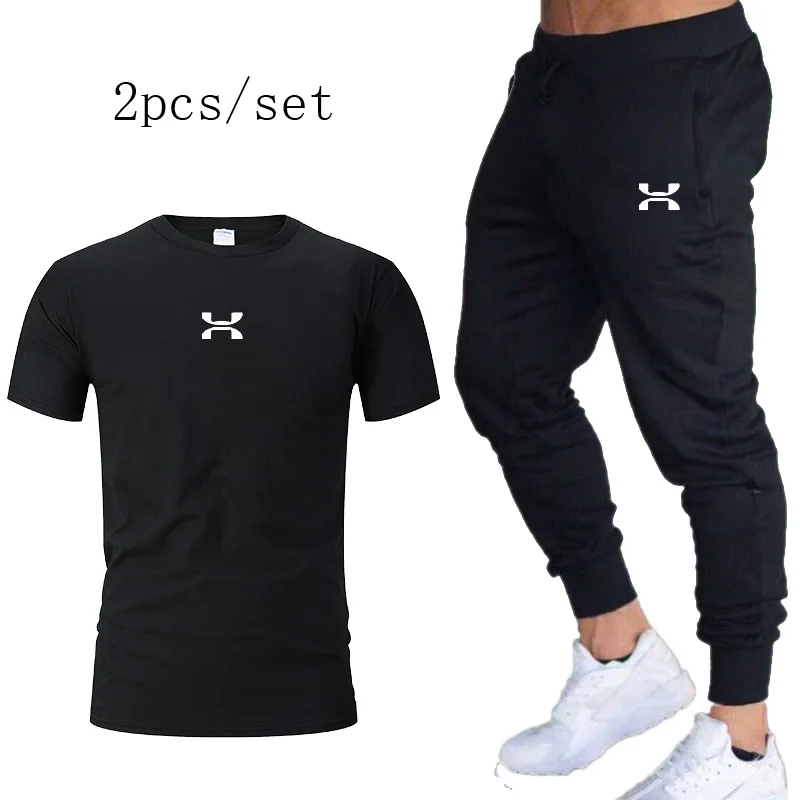 

Sport Suit Men T-shirt + pants 2 pec sets Sports Suits sportswear Men's Tracksuits Autumn Fitness Running Set Jogging Tracksuit