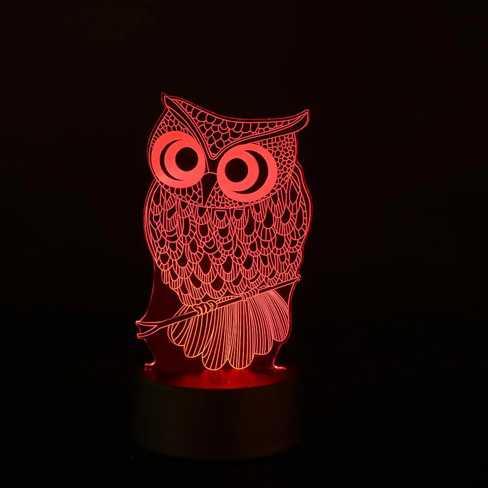 

Cute 3D Owl Shape LED Colorful USB Touch Night Light Bedside Table Lamp Gifts