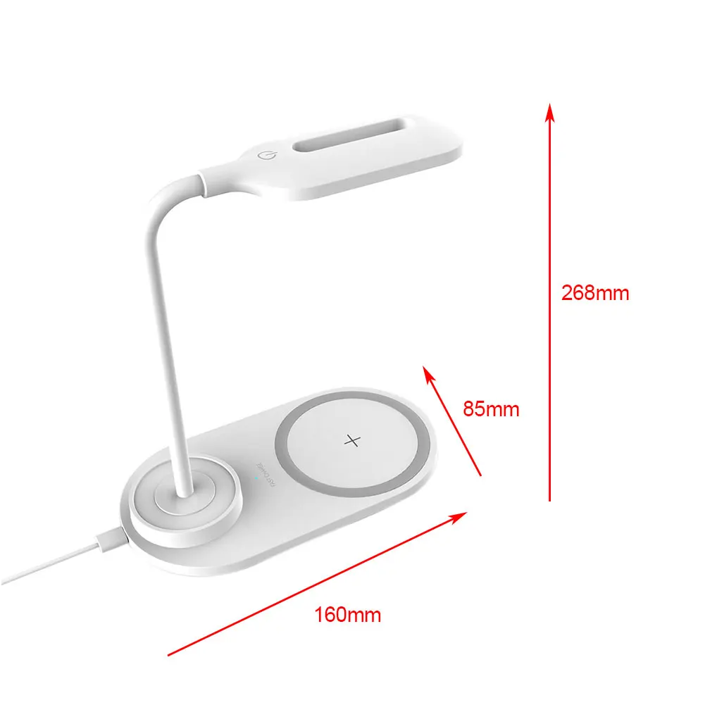 Быстрая зарядка для чтения, для учебы, для спальни, беспроводное зарядное устройство, складной, рабочий, 3 цветовых режима, светодиодный, настольная лампа с сенсорным управлением, ночной Светильник