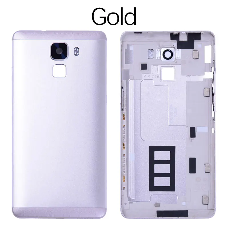 Оригинальная задняя панель корпуса для huawei Honor 7 задняя крышка батарейный отсек с объективом камеры кнопка включения громкости запасные части - Цвет: Gold