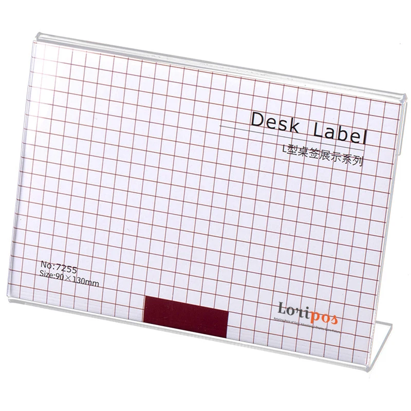

5pcs Acrylic Transparent Display Stand Desk Sign Label Frame Price Tag Display Business Card Holders