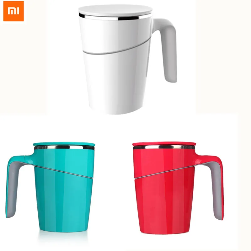 

Xiaomi 470ml Travel Mug Cup Magic Sucker Not Pour Cup Anti-Slip ABS 304 Stainless Steel Covered Coffee Mug Carry Cup Gift Mug