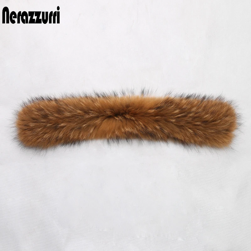 Natural Raccoon Fur Detachable Collar Scarf for Women