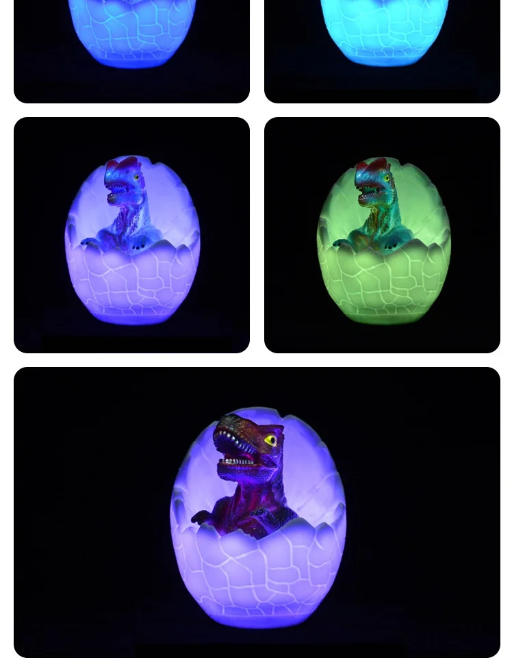 Lanpulux пульт дистанционного управления 3D Динозавр ночник меняющий цвет дети ребенок мальчик светодиодный настольная лампа для животных