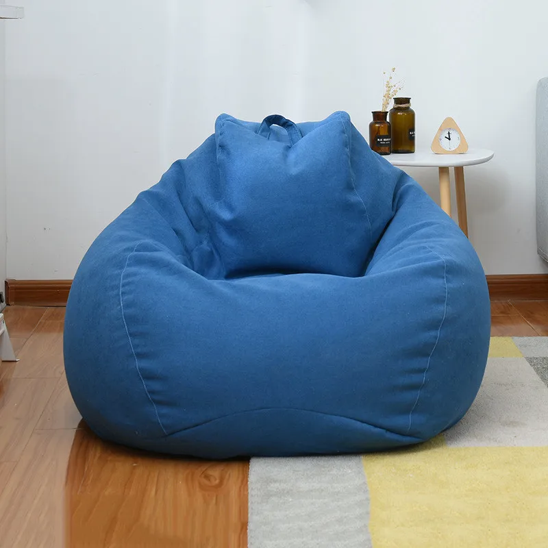 Billige Kleine Faul Große Sitzsack Sofas Abdeckung Stühle mit Füllstoff Leinen Tuch Liege Sitz Sitzsack Hocker Couch Wohnzimmer produkte