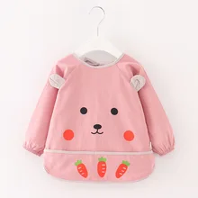 Весенне-осенний Детский комбинезон из хлопка для девочек, водонепроницаемый фартук с длинными рукавами для мальчиков, тонкий детский нагрудник