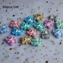 Anneau de Dentition en Silicone pour bébé, 30/50/100 pièces, perles en forme d'ours, animaux, jouets de Dentition, DIY 