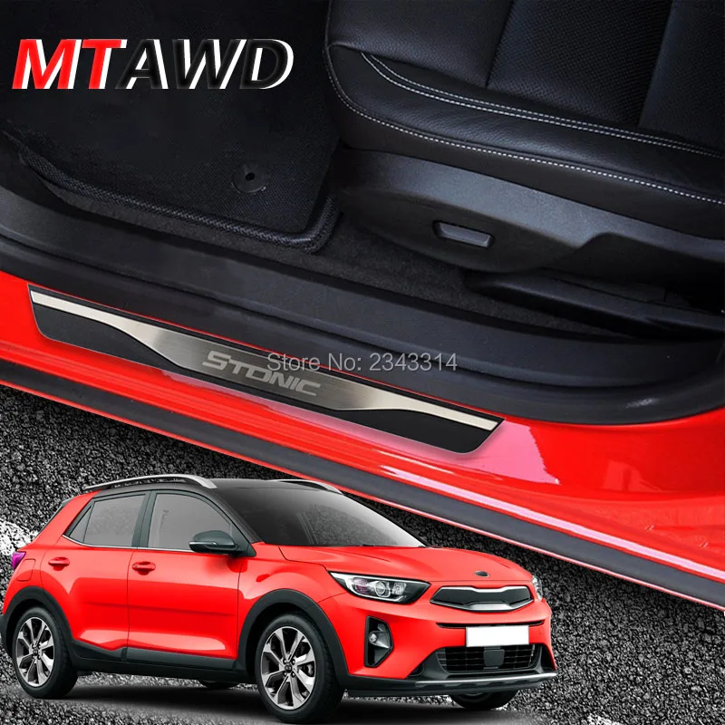 

For Kia Stonic 2017 2018-2020 Stainless Door Sills Scuff Kick Plate Protector Trim Sticker Guard Cover Car Styling Accessories
