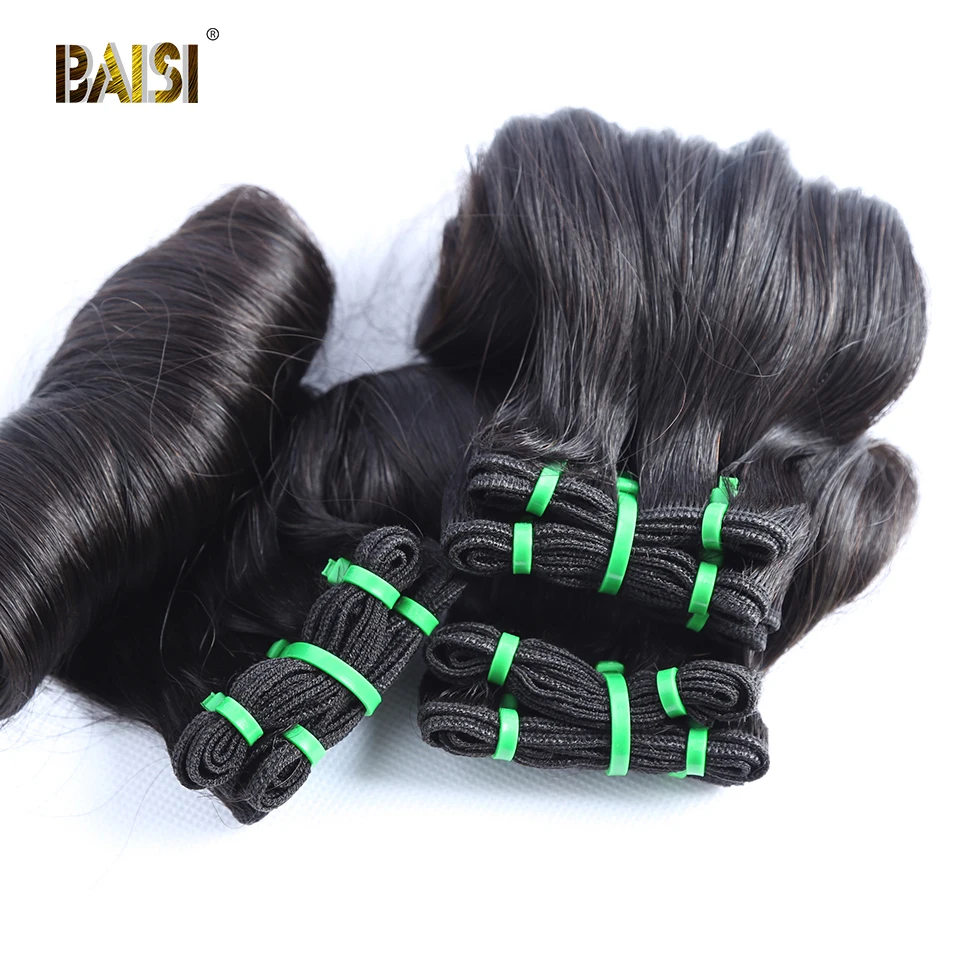 BAISI волосы индийские девственные волосы ткать HairEgg пучки кудрявых волос двойной DrawnHair человеческие волосы 10-20 дюймов