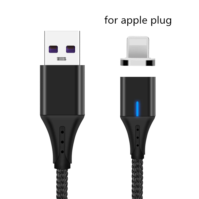 Магнитный кабель 5A Supercharge Micro usb type C, зарядный провод для huawei P30 P20 mate 20 Pro, линия быстрой зарядки для iPhone XS MAX - Цвет: Black For iPhone
