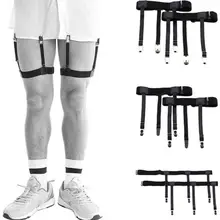 Подтяжки 2 шт Мужская рубашка пояс с нескользящей зажимы клипсы держать рубашку подтяжки ножные подвязки ремень