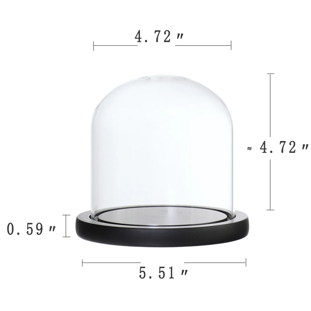 Стеклянная крышка купола контейнер с основанием для веревка в цветочек огни вечерние Кекс Дисплей Декор - Цвет: Black E as describe