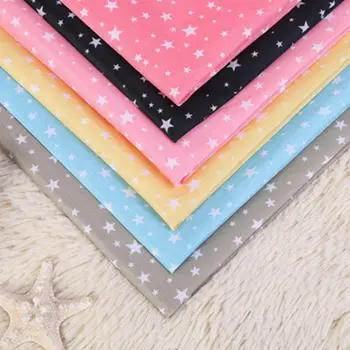 

sewing material 100 polyester fabric star pattern fabric for DIY apron or home textile thin and cheap tissue T94