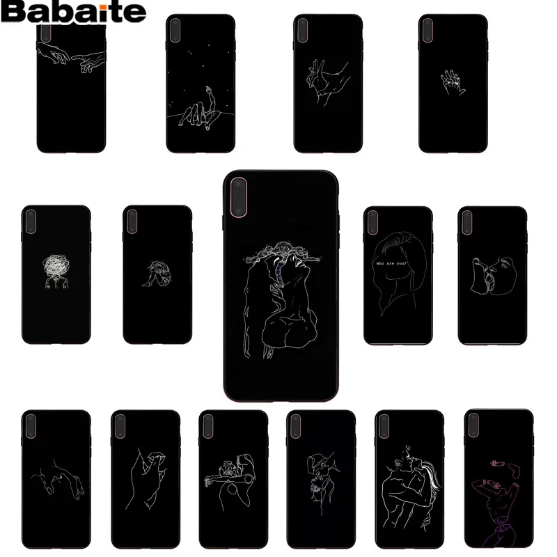 

Babaite Minimalist style series lines DIY Luxury High-end Protector Case for iPhone 8 7 6 6S Plus 5 5S SE XR X XS MAX Shell