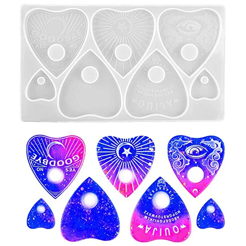 

New Epoxy Resin Mold Divination Board Psychic Needle Psychic Board Silicone Jewelry Mold Triangle Love Pendant Silicone Mold