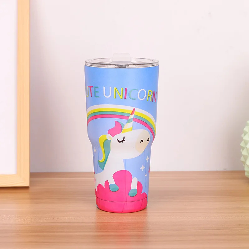Unicorn 2 20 унций/30 унций бутылка из нержавеющей стали Двойная Стенка Вакуумная чашка-термос с Защита от проливов крышка вакуумная изоляция пивная кружка - Цвет: Unicorn 2