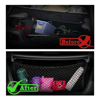 

Black Car Envelope Design Trunk Cargo Net Storage Mesh Bag Organizer Universal