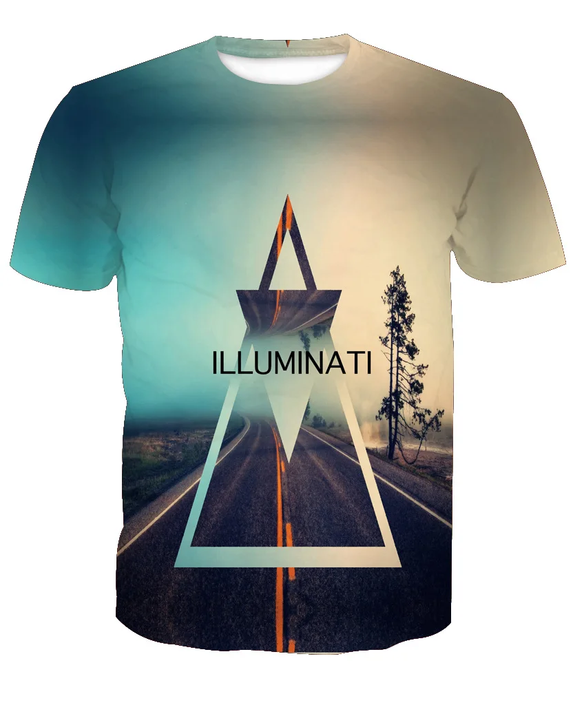 

summer new style European and American fashionable men's 3D printed t-shirt men