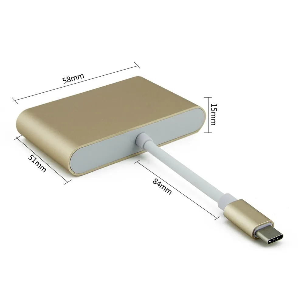 Разветвитель с 3 портами USB 1 VGA Type C на HDMI|USB-хабы| |