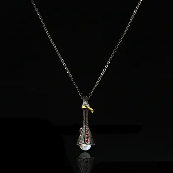 

High Sense of Branch Pearl Necklace Black Gold Series Wild Temperament Short Necklace Necklace Bohemian Ladies Jewelry