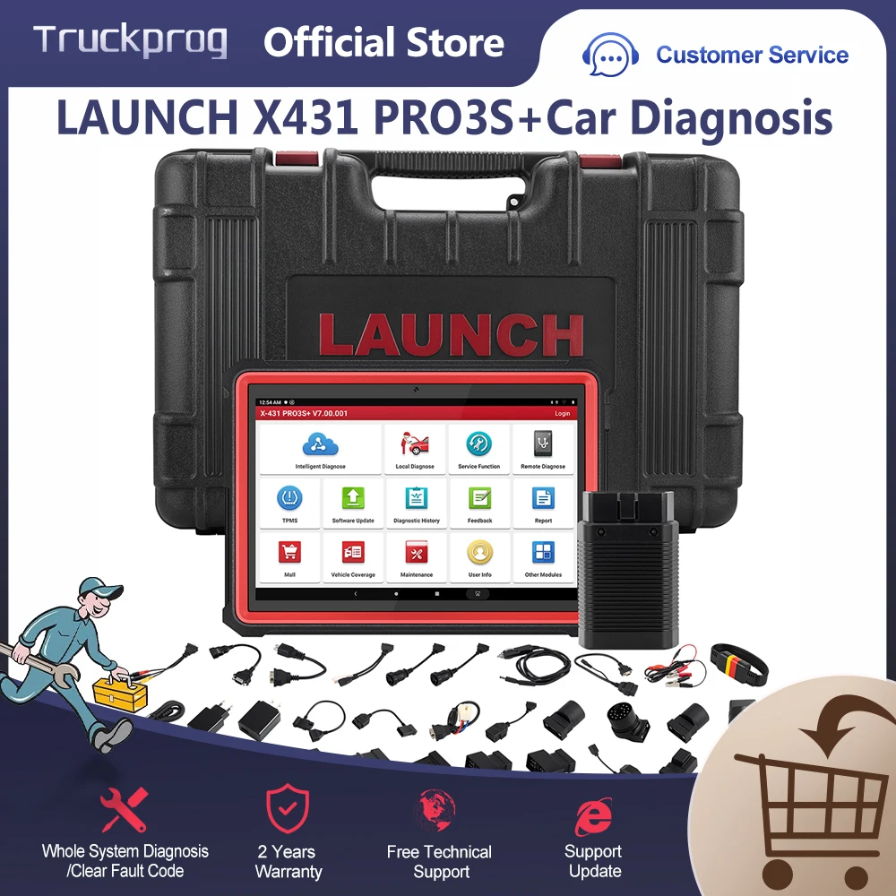 LAUNCH X431 Pro3s Plus 10.1&quot OBD2 Diagnostic Scanner Automotive Auto Tool Car Code Reader PRO ECU Coding | Автомобили и