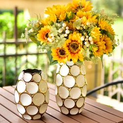 Modern Light Luxury Vase Decoration Living Room Flower Arrangement American Ceramic Dry Flower Decoration Flower Pot