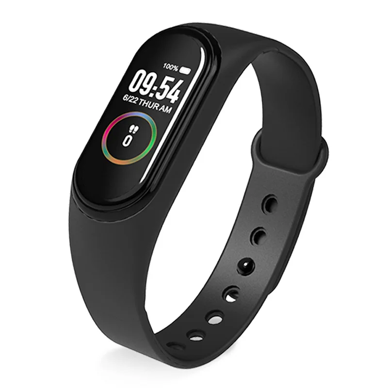 M4 смарт-браслет Bluetooth спортивные браслеты беспроводной смарт-браслет часы кровяное давление водонепроницаемый измерение для Xiaomi huawei - Цвет: Black