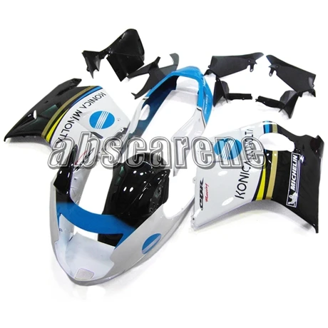 Выполните Обтекатели для Honda CBR1100XX 1997-2007 CBR 1100XX 97 98 99 00 01 02 03 04 05 06 07 впрыска ABS Пластик белого и синего цвета
