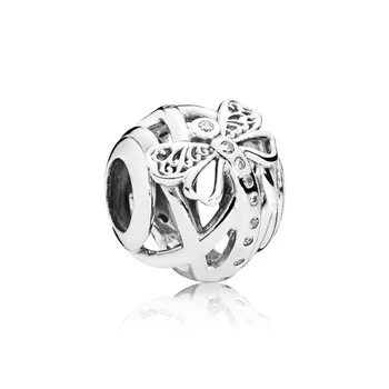 

100% 925 Sterling Silver 1:1797025CZ DREAMY DRAGONFLY CHARM Bracelet Free Shipping