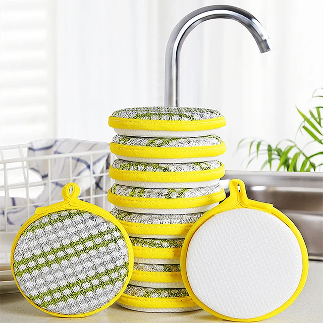 Household Double Sided Kitchen Cleaning Sponge Kitchen Cleaning Sponge  Scrubber Sponges For Dishwashing Bathroom Accessories - AliExpress