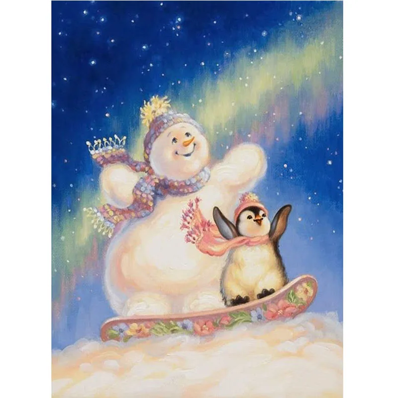 5D DIY Diamond Painting Snowman Full Square Round Rhinestones Embroidery Decoration Cross Stitch Storage Box | Дом и сад