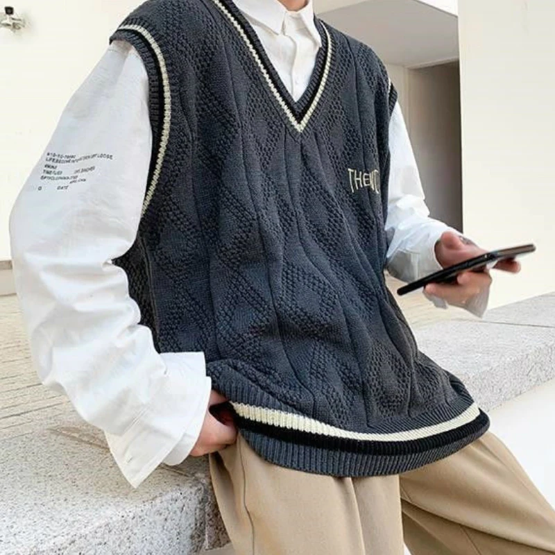 Sweater Vest Men Letter Printed BF V 
