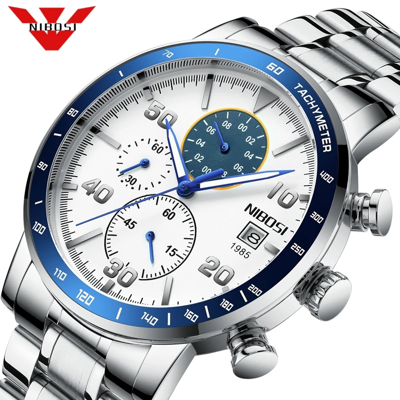 NIBOSI мужские часы 2020 новые синие лучшие брендовые роскошные спортивные с