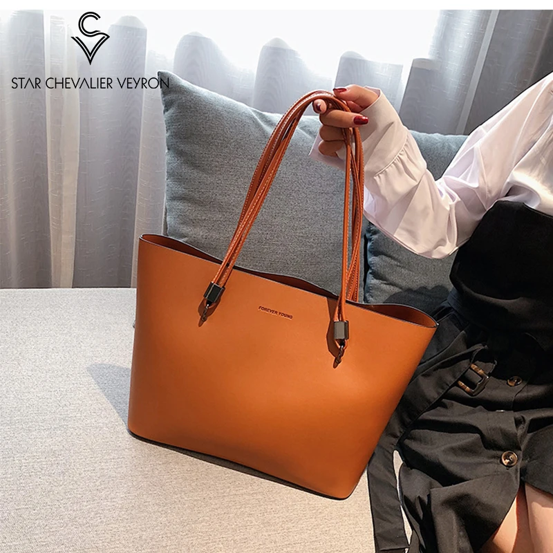 

SCV Women's Handbags New Large-capacity Women's Bags Fashion Ladies Big Bag 2020 Simple Wild Casual Vintage Female Shoulder Bag